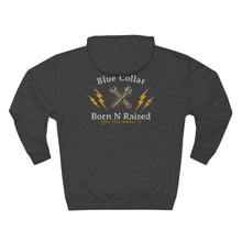 Load image into Gallery viewer, "Born N Raised"Blue Collar Hoodie