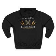 Load image into Gallery viewer, "Born N Raised"Blue Collar Hoodie