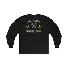 Load image into Gallery viewer, "Born N Raised"Blue Collar Long Sleeve T-Shirt