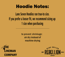 Load image into Gallery viewer, &quot;Blue Collar Lineman&quot; Hoodie
