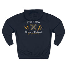 Load image into Gallery viewer, &quot;Born N Raised&quot;Blue Collar Hoodie
