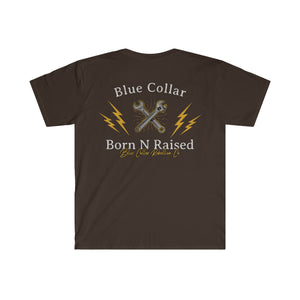 "Born and Raised" Blue Collar T-Shirt