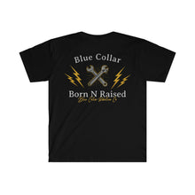 Load image into Gallery viewer, &quot;Born and Raised&quot; Blue Collar T-Shirt
