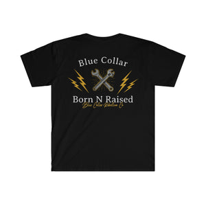 "Born and Raised" Blue Collar T-Shirt