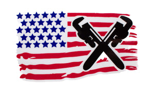 "Plumber American Flag" 3.25x2" Sticker