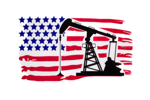 "Oilfield American Flag" 3.25x2" Sticker