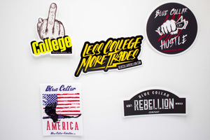 "Less College More Trades" 3.5x1.5" Sticker