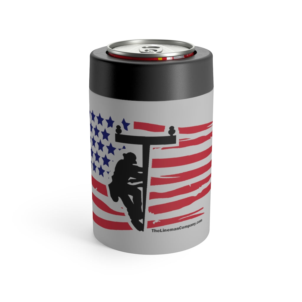 Lineman Flag Stainless Steel Beer Sleeve
