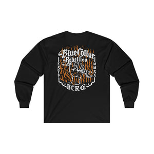 "Blue Collar Rebellion Flames" Long Sleeve T-Shirt