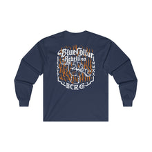 Load image into Gallery viewer, &quot;Blue Collar Rebellion Flames&quot; Long Sleeve T-Shirt

