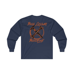 "Blue Collar Bloodline" Crossbones Long Sleeve T-Shirt
