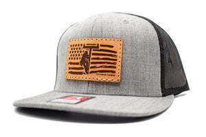 "Lineman Flag" Leather Patch Flat Bill