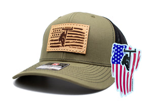 "Lineman Flag" Leather Patch Richardson 112 Hat