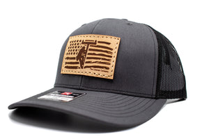 "Lineman Flag" Leather Patch Richardson 112 Hat