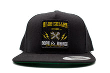 Load image into Gallery viewer, &quot;Blue Collar Born &amp; Raised&quot; Flat Bill Patch Hat
