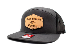 "Blue Collar Hustle" Leather Patch Flat Bill Snapback