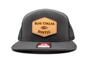 "Blue Collar Hustle" Leather Patch Flat Bill Snapback