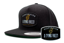 Load image into Gallery viewer, &quot;Electrician - a Dying Breed&quot; Flat Bill Patch Hat
