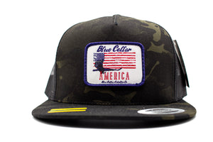 "Blue Collar America" Flat Bill Patch Hat