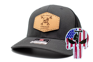 "Blue Collar Lineman" Leather Patch Richardson 112