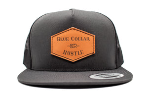 "Blue Collar Hustle" Leather Patch Flat Bill Snapback
