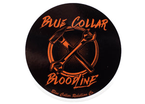 "Blue Collar Bloodline" Crossbones 2.5x2.5" Sticker