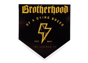 "Lineman Co Brotherhood of a Dying Breed" 2x2" Sticker