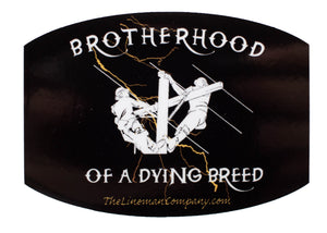 "Lineman Lightning Brotherhood of a Dying Breed" 2x3" Sticker
