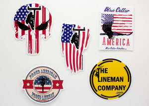 "Lineman Flag" 2x3" Sticker