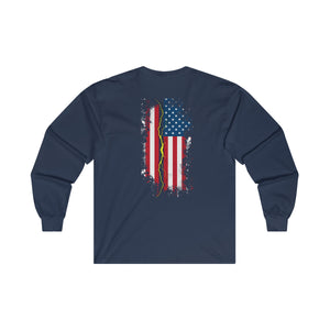 "American Flag Lightning Bolt" Long Sleeve T-Shirt